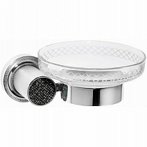 Мыльница Boheme Royal Cristal 10923-CR-B настенная, хром/черный