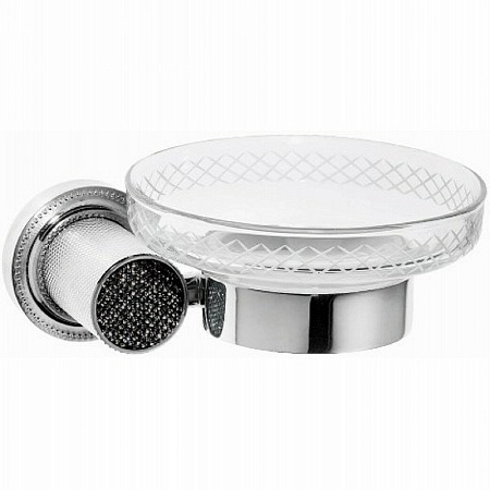 Мыльница Boheme Royal Cristal 10923-CR-B настенная, хром/черный