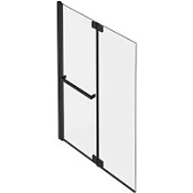 Шторка на ванну Jacob Delafon Adequation E4931-BL 140x100 двойной, с полотенцедержателем, черный