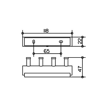 Крючок Keuco Plan 14913010000 с 4 крючками, хром