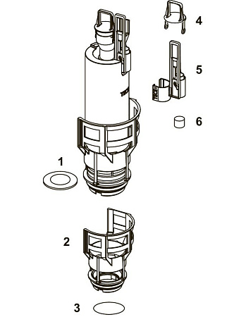 Клапан смыва Tece 9820223 для сливного бачка