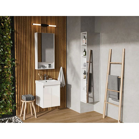 Мебель для ванной Aquaton Сканди 1A278701SD010 45 с дверками, белый/белый матовый