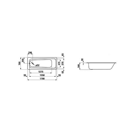 Ванна стальная Laufen Pro 2.2495.3.000.040.1 170х70 см