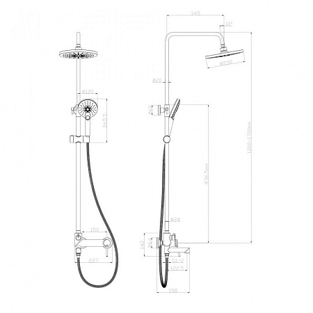Душевая стойка Lemark Minima LM3862C хром