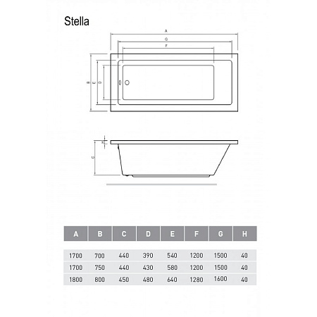 Акриловая ванна Relisan Stella Гл000026030 180x80 белый