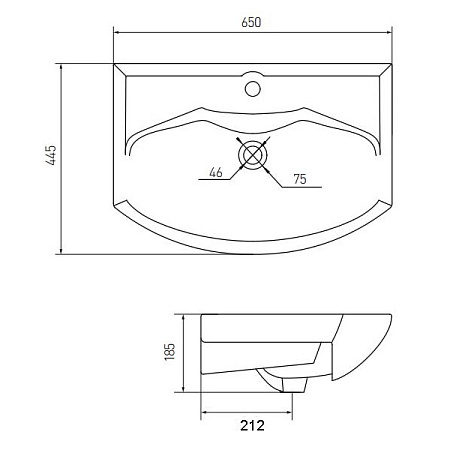Мебельная раковина Aquaton Смайл 1WH207782 65
