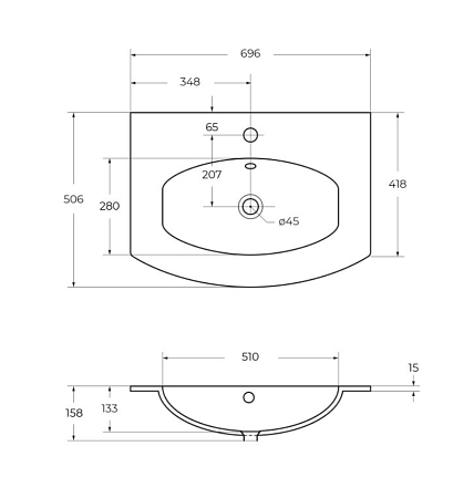 Тумба с раковиной Cezares Vague 44221 69 antracite