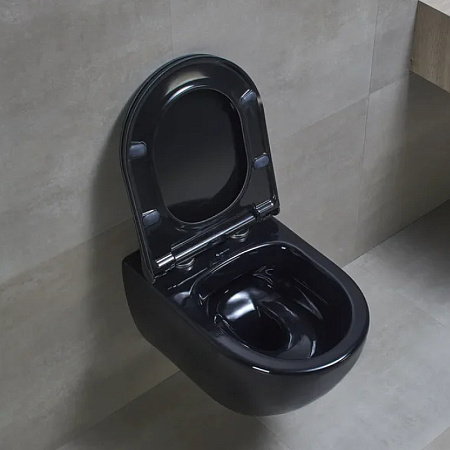 Унитаз подвесной beWash Bogen 88303606 с системой микролифт, черный глянцевый