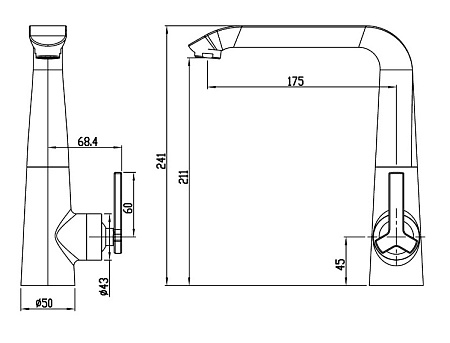 Смеситель Bravat Waterfall F773107C для кухонной мойки