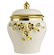 Баночка с крышкой Migliore Emozioni 26562 13 белый, декор золото, swarovski