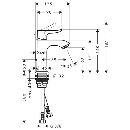 Смеситель Hansgrohe Metris 31186000 для раковины, хром