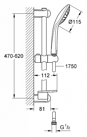 Душевой гарнитур Grohe Euphoria 110 Mono 27266001