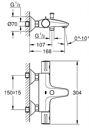 Термостат Grohe Grohtherm 800 34576000 для ванны 