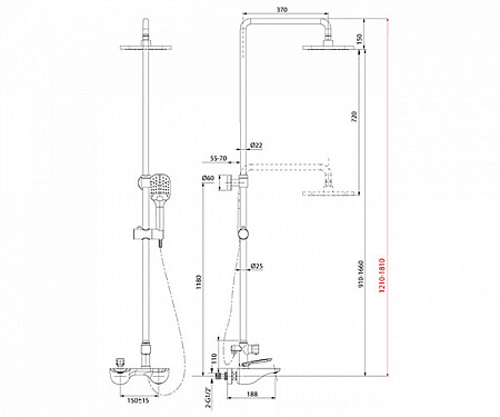 Душевая стойка Lemark Bellario LM6862C