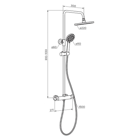 Душевая стойка Dorff Futura D0710400 хром