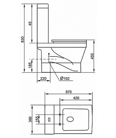 Чаша для напольного унитаза Cezares Prati CZR-148