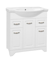 Тумба с раковиной Style Line Олеандр-2 75 2 ящика, белый