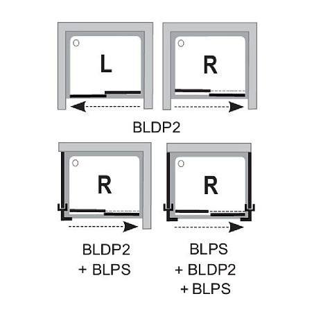 Душевая дверь Ravak Blix BLDP2-110 L 0PLD0100Z1 Transparent, белый