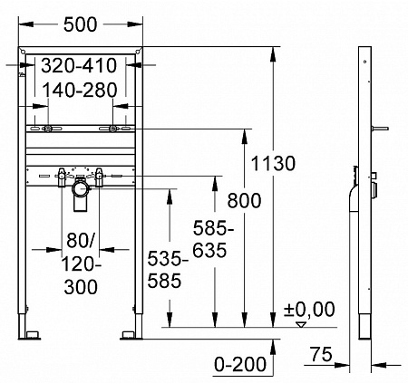 Система инсталляции Grohe Rapid SL 38554001 для раковин 