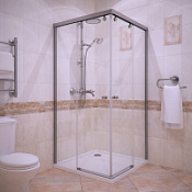 Душевой уголок Gutewetter Slide Square GK-864 90x90x200 профиль хром/ручки CH02/стекло прозрачное
