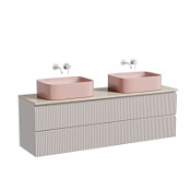 Тумба с раковиной и столешницей Sancos Snob R 160 SNR80SM+TT160A2 Doha Soft/Kreman