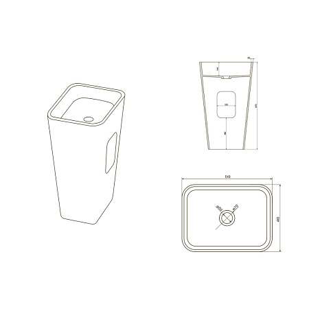 Раковина напольная NTBagno Marmolado NT606 51х41 белый матовый