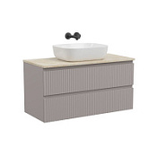 Тумба с раковиной и столешницей Sancos Snob R 100 SNR100SM+TT100A2 Doha Soft/Kreman