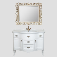Мебель для ванной Tiffany World Victory 112, 4 ящика, 2 дверцы, белая матовая, ручки бронза