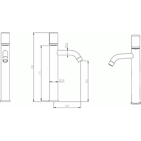 Смеситель Boheme Stick 122-CR-MR-W для раковины, ручка Mramor White, хром/белый мрамор