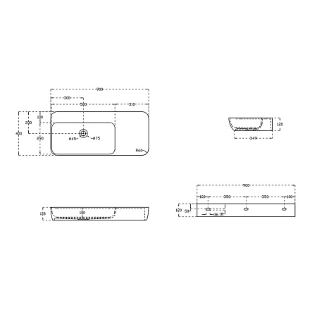 Раковина Vincea VWB-6S590MW 90x40x12 белый матовый