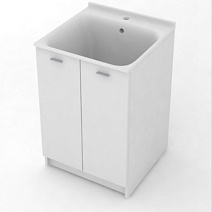 Тумба c хозяйственной раковиной Kerasan Aquadom 9165k3*1 60х60 белый матовый Тумба c хозяйственной раковиной Kerasan Aquadom 9165k3*1 60х60 белый матовый