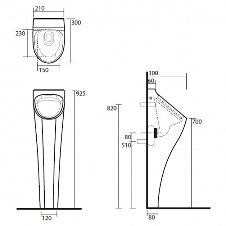 Писсуар Kerasan Aquatech 373001 напольный