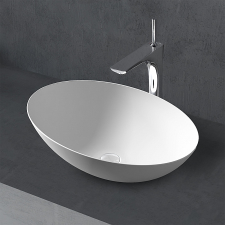 Раковина накладная ABBER Stein AS2609 белый матовый