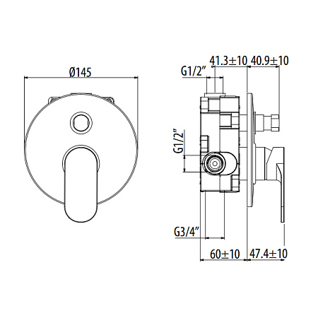 Смеситель Gattoni H2Omix7000 7003470C0.CH для душа, хром