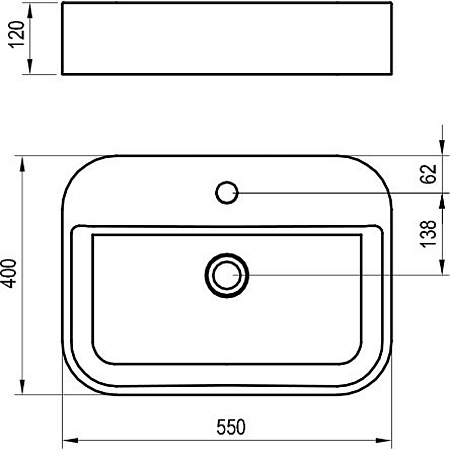 Раковина Ravak Ceramic R SLIM Shell 550 XJX01155005 белый