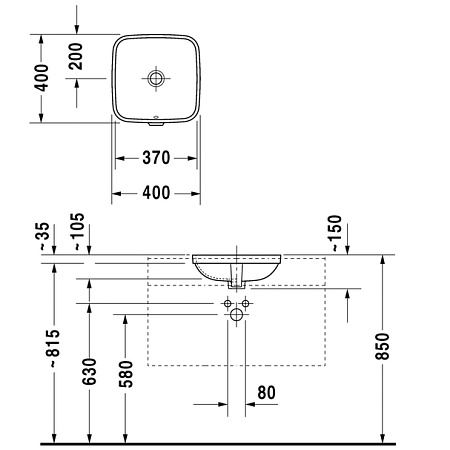Мебельная раковина Duravit DuraStyle 0373370000  40
