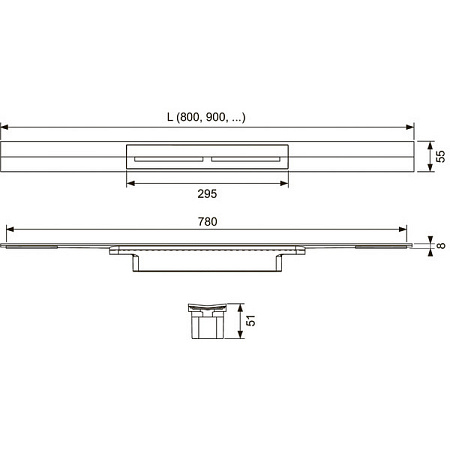 Душевой лоток Tece TECEdrainprofile 670902 90 сатин, позолоченный