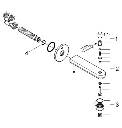 Излив Grohe Eurosmart Cosmopolitan 13262000 для ванны