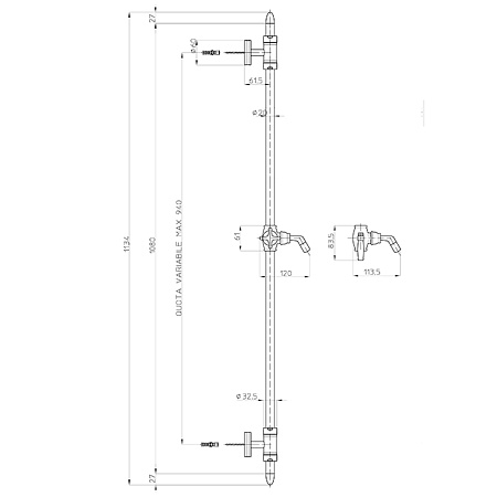 Душевая штанга Bossini Liberty D19000.030 хром