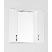 Шкаф-зеркало Style Line Панда 90x83 с подсветкой, белый