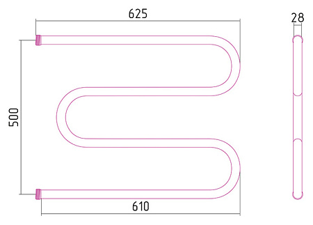 Полотенцесушитель водяной Стилье М-образный 50х65
