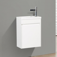 Тумба с раковиной BelBagno Pietra Mini PIETRA MINI-400-1A-SO-BL-R 40 R bianco lucido
