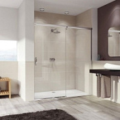 Душевая дверь Huppe Aura 401513.092.321 110 R с неподвижным сегментом, прозрачное стекло, хром