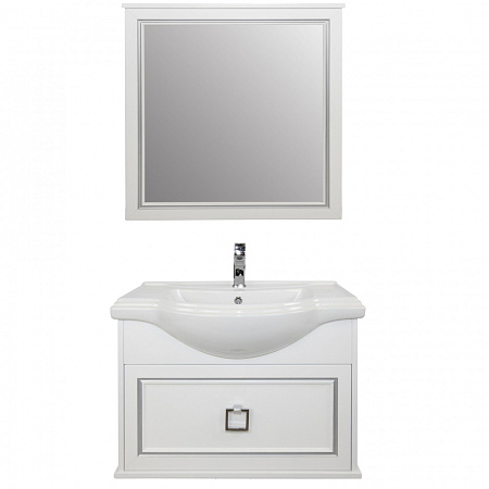 Мебель для ванной Tessoro Foster TS-F9065-CH-W-S 65 подвесная, белый с патиной серебро