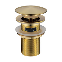 Донный клапан Boheme 612/2-MG для раковины, с переливом, золото матовое