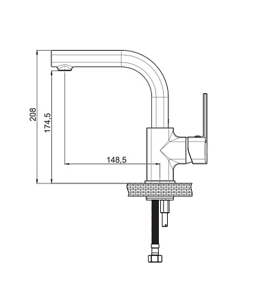 Смеситель GPD Pedra MTL160 для раковины, хром