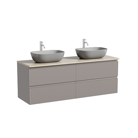 Тумба с раковиной и столешницей Sancos Snob R 140 SNR70SM+TT140A2X Doha Soft/Kreman