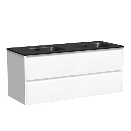 Тумба с раковиной Sancos Libra 120 LB120-2W белый/черный