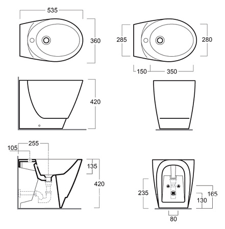Биде напольное Simas Bohemien BO04bi