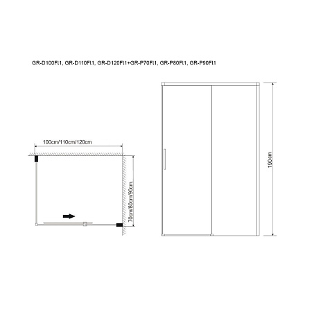 Душевой уголок Grossman Fly GR-D100-P90Fl1 100х90 прямоугольник, прозрачное, хром
